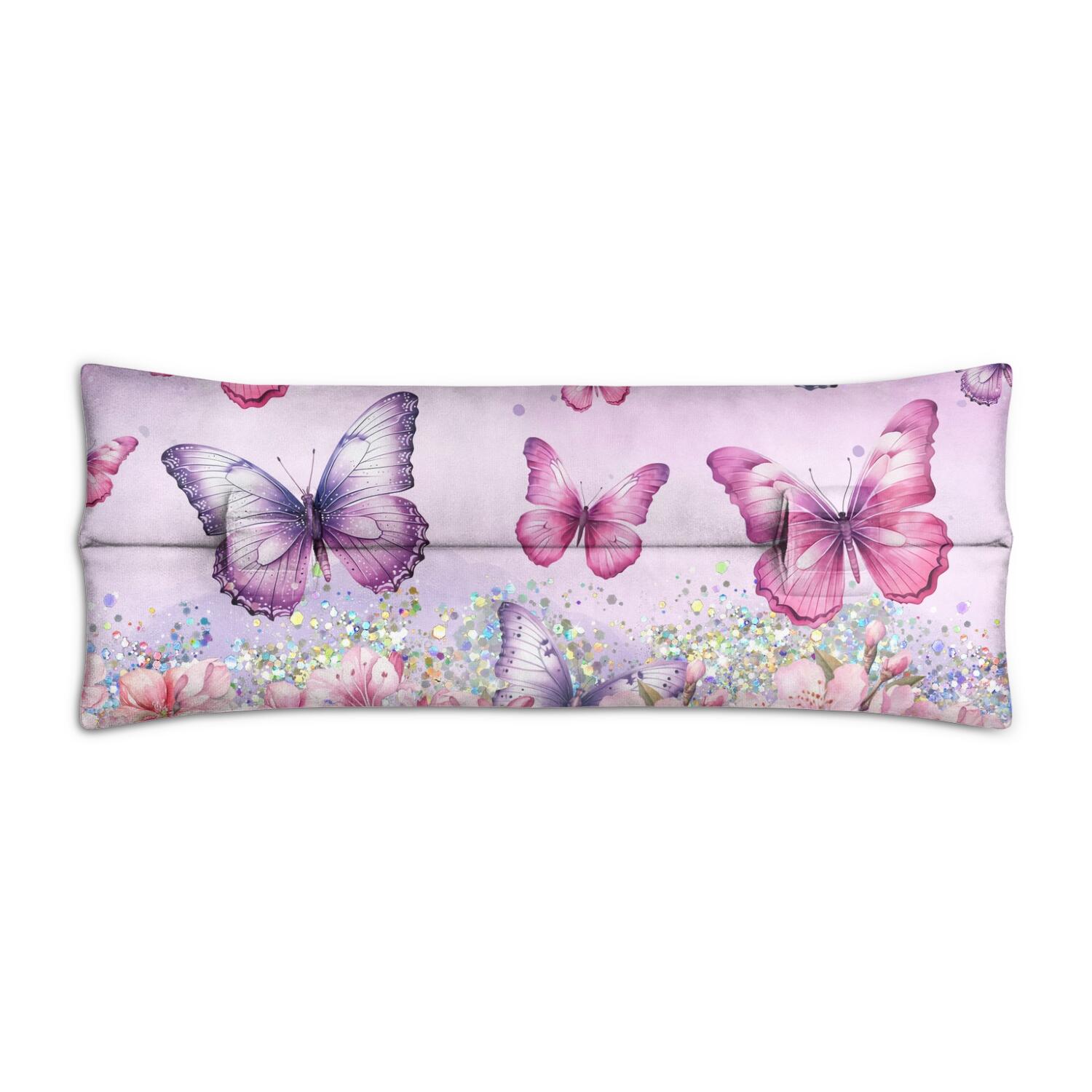 Colorful Butterfly Pattern Seatbelt Cushion for Surgery Recovery - Plush Mastectomy Pillow with Floral Print - Chest Protector for Car