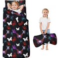 thumbnail image 1 of Colorful Butterfly Pattern Teens Toddler Nap Mat with Pillow, Sleeping Mat Bag for Preschool Daycare 60"x20", 1 of 6