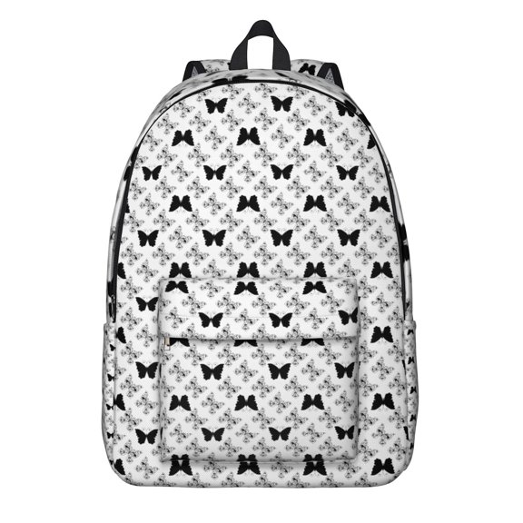 Colorful Butterfly Print Backpack, Durable School Bag with Artistic Floral Design and Tropical Aesthetic Pattern
