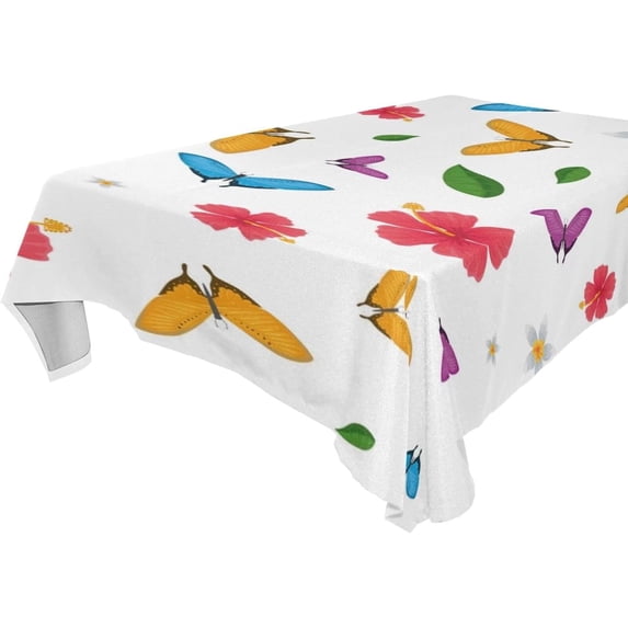 Colorful Butterfly Rectangle Tablecloth, Dust Proof Anti Wrinkle Wipeable Table Cloth Tabletop foration of Dinner Kitchen Wedding Holiday Party 60"x108" Decor Gift