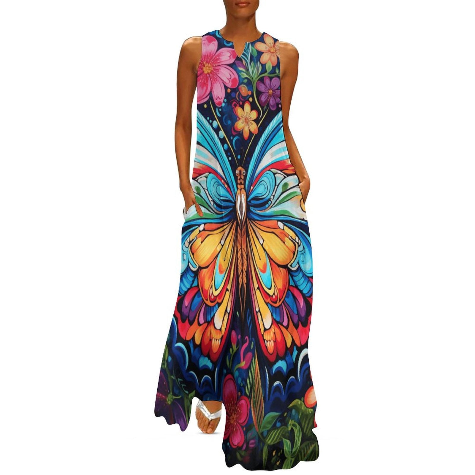 Colorful Butterfly Ress Women Elegant Luxury Women's Clothing Summer ...