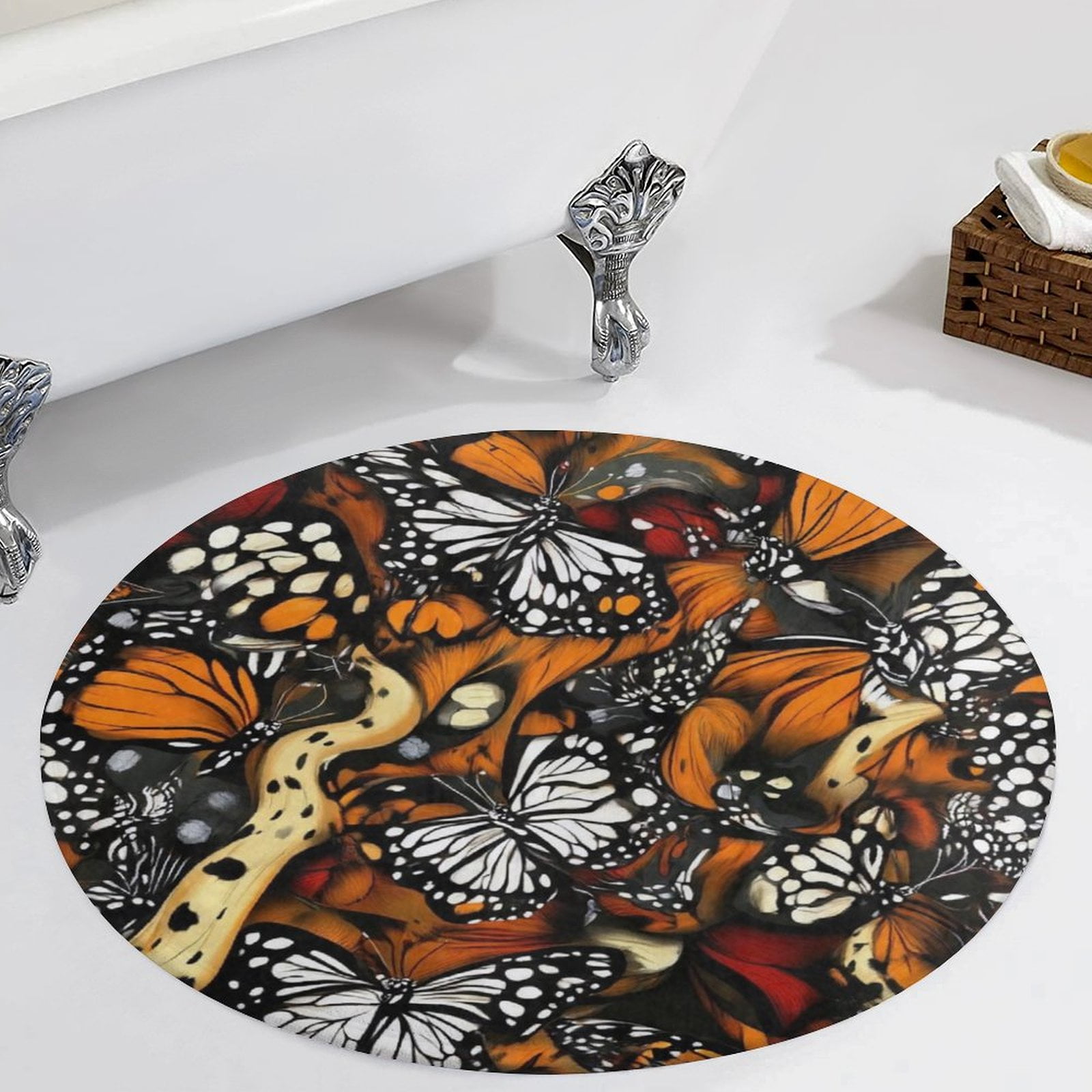 Colorful Butterfly Seamless Pattern Round Carpet Circle Rug Outdoor Colorful Butterfly Seamless Pattern Round Carpet Circle Rug Outdoor