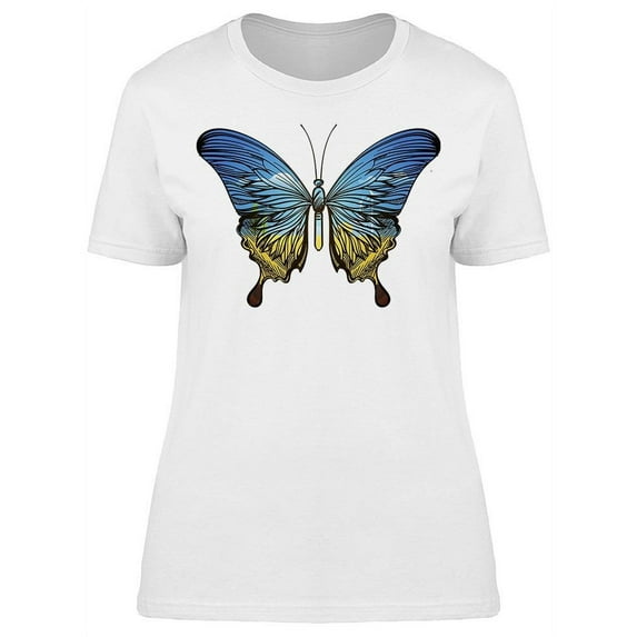 Colorful Butterfly Sketch T-Shirt Women -Image by Shutterstock, Female Small