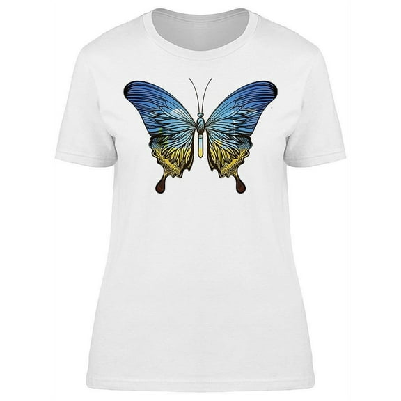 Colorful Butterfly Sketch T-Shirt Women -Image by Shutterstock, Female x-Large