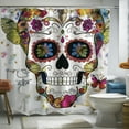 Colorful Butterfly Skull and Floral Design Shower Curtain Vibrant Sugar