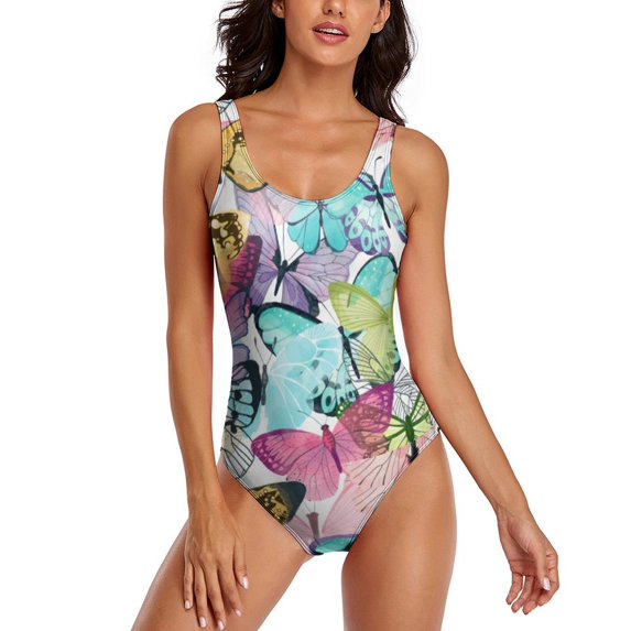Colorful Butterfly Swimsuit Cute Animal Push Up Swimwear One Piece Holiday Swim Monokini Bodysuit Sexy Beach Outfits Plus Size