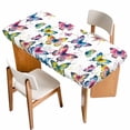thumbnail image 1 of Colorful Butterfly Table Cloths for 4 Foot Rectangle Tables, Elegant Pastoral Butterflies Watercolor Patio Waterproof Elastic Fitted Tablecloths, Washable Rectangular Table Cover for Camping, 1 of 8