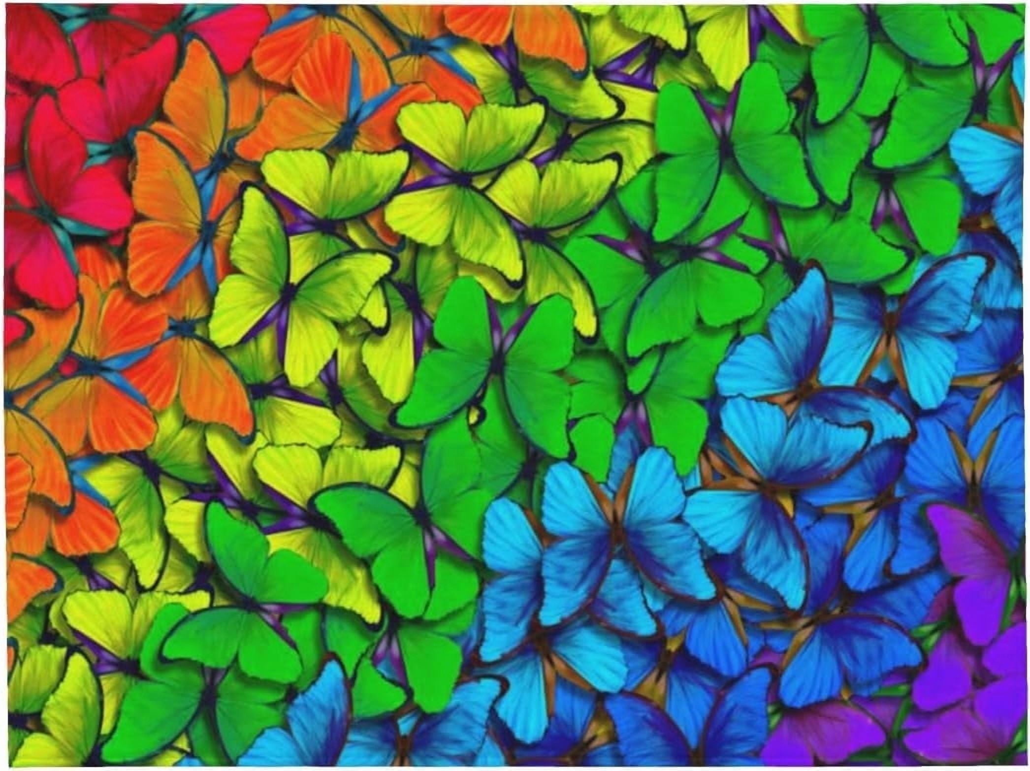 Colorful Butterfly Throw Blanket Beautiful Print Blankets Gifts for Couch Sofa Bed Stuff Decor Soft Cozy Lightweight Fleece Plush Flannel Bedding for Lover Men Women Girls Adults 50"x60"