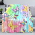 thumbnail image 1 of Colorful Butterfly Throw Blanket, Rainbow Butterflies Blanket, Baby Girl Blanket, Cozy Warm Soft Lightweight Fuzzy Flannel Fleece Blanket for Couch, Sofa, Butterfly Gifts for Women, 40"x50", 1 of 1