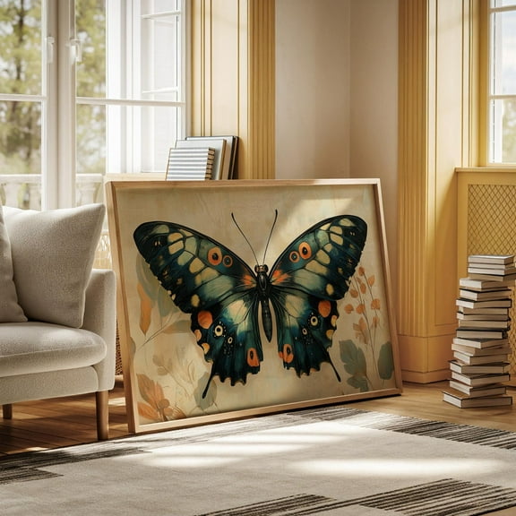 Colorful Butterfly Wall Art - Nature-Inspired Botanical Print For Elegant And Vibrant Home Decor Wall Art, Modern Wall Decor, 8x12 UNFRAMED