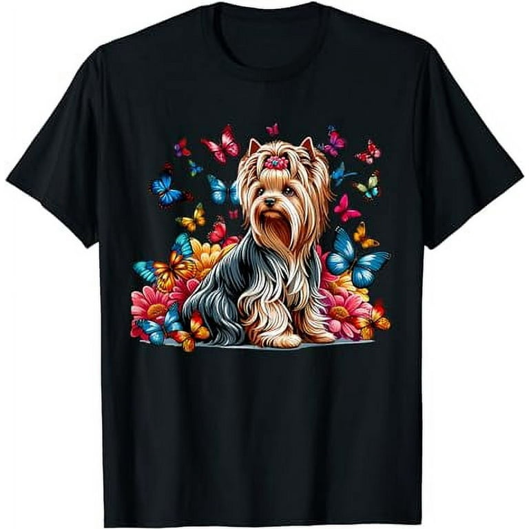 Colorful Butterfly Yorkshire Terrier Yorkie Dog Puppy Lover T Shirt Walmart