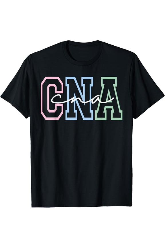 Colorful CNA Letters Women's T-Shirt for Nursing Assistants in Healthcare