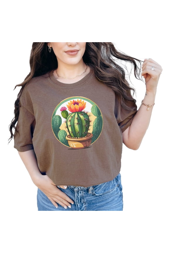 Colorful Cactus Graphic Tee, Cute Succulent TShirt, Unique Plant Lover Shirt, Casual Garden Top, Nature Inspired Clothing, Cactus Lover Gift, Espresso Comfort Colors T-Shirt, XL