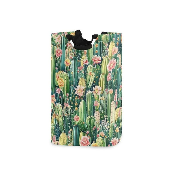 Colorful Cactus Laundry Basket with Handles 50L Collapsible Laundry Hamper for Bathroom Bedroom Laundry Room