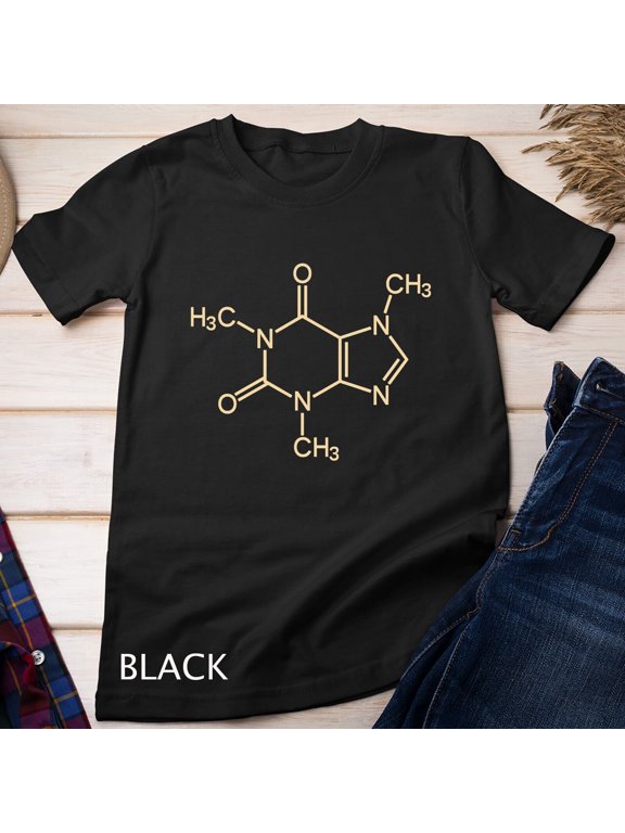Colorful Caffeine Molecule Chemical I Love Coffee Chemistry Creative Style For Special Occasions T-Shirt, Size S-5XL