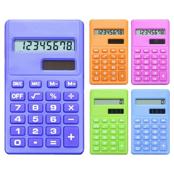 Colorful Calculator with a Bright LCD, 8 Digits Portable Handheld Calculator for Desktop, Business, Office, High School