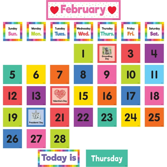 Teacher Created Resources Colorful Calendar Pocket Chart Cards, Pack of 104