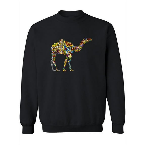 Colorful Camel With Patterns Sweatshirt Women -Image by Shutterstock, Female 5X-Large