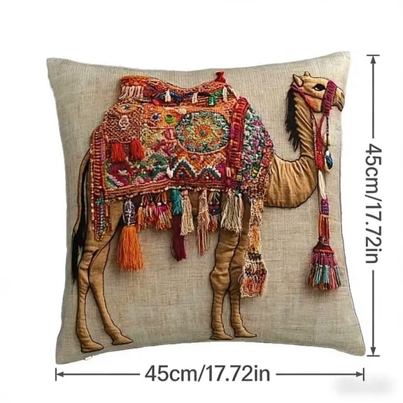 Colorful Camels Pillowcase Cover - Soft Cushion for Living Room Decor