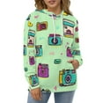 thumbnail image 1 of Colorful Camera Pattern Print Oversized Hoodies For Woman Pullover With Pocket Comfortable Fation Pullover Hoodie S-5XL, 1 of 4