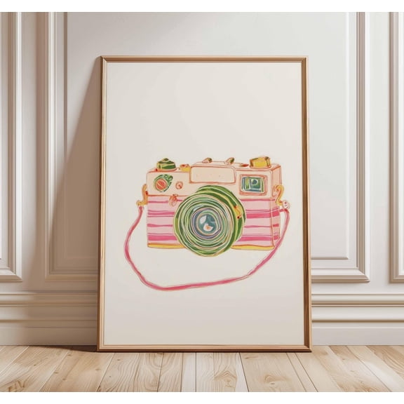 Colorful Camera Retro Pop Art Poster Unframed Paper Print