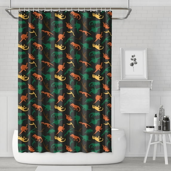 Colorful Camouflage Dinosaurs Pattern Shower Curtain 72"x72" ,Bathroom Decorative Shower Curtains Set with 12 Hooks,Modern Waterproof Washable Shower Curtain