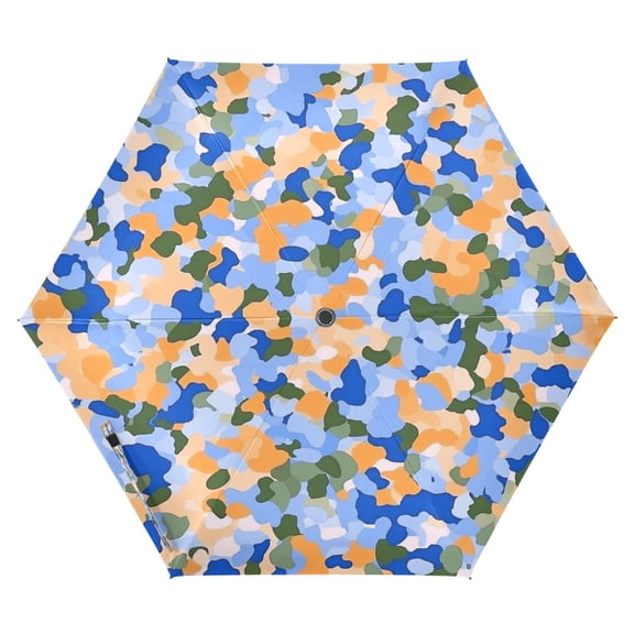 Colorful Camouflage Pattern Folding Umbrella UV50+ Waterproof Sun Protection Auto Open Close Compact Fiberglass Frame