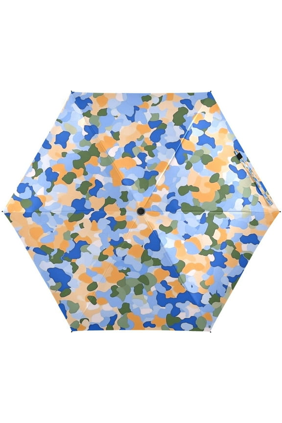 Colorful Camouflage Pattern Umbrellas for Sun Auto Open Close UV50+ Waterproof 5-Fold Compact Fiberglass Frame
