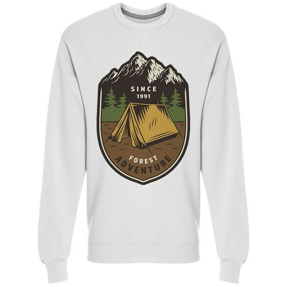 Colorful Camping Tent Forest Art Sweatshirt Men -Image by Shutterstock, Male XX-Large