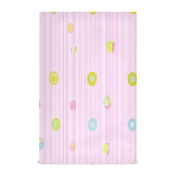 Colorful Candies on Striped Background Decorative Waffle Towel Kitchen Dishcloth 28x18in Multi-Use Tea Towel