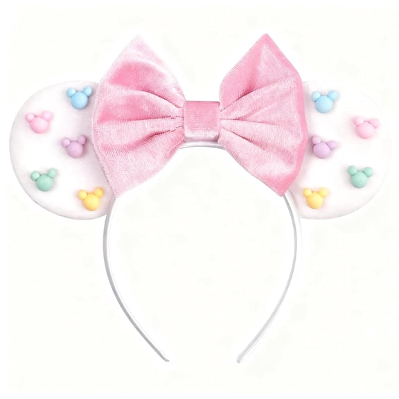 Colorful Candy-Inspired Mouse Ears Headband with Sparkling Glitter Perfect for Fun Parties, Themed Events, and Holiday Celebrations