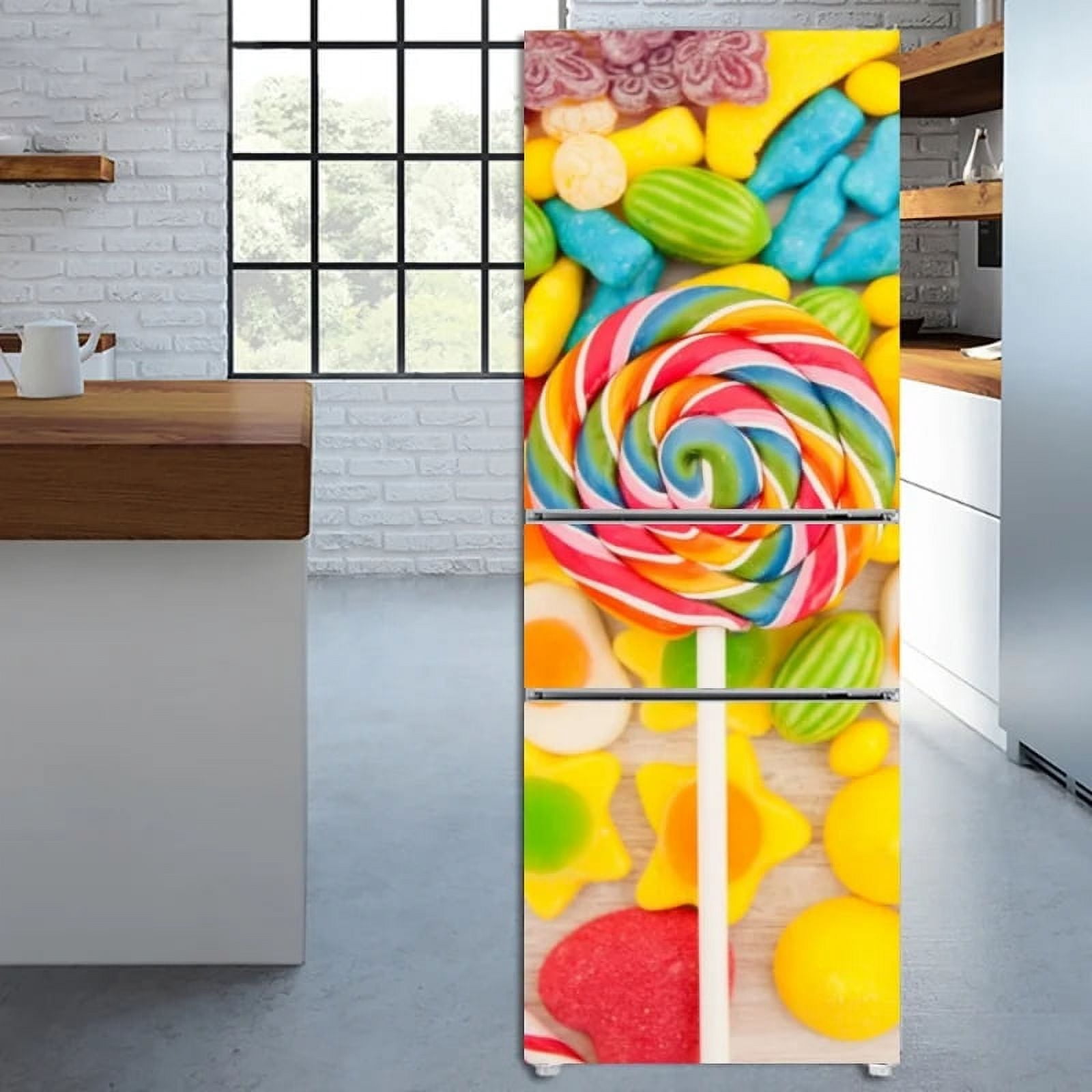 Colorful Candy Print Kitchen Refrigerator Stickers rative PVC ...