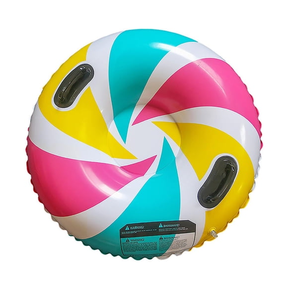 Colorful Candy - Shaped Snow Tube, 35Inch Inflatable Snow Sled with Anti - Roll Over Design, Thickened & Cold - Resistant for Outdoor Kids Winter Activities