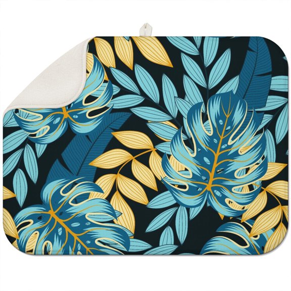 Colorful Cannabis Leaf Kitchen Mat - Large Absorbent Drying Pad, 3-Layer Protection, Rasta Inspired Design, Machine Washable - Urban Street Style