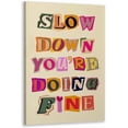 thumbnail image 1 of Colorful Canvas Wall Art Daily Reminder Positive Affirmations Wall Decor Slow Down Your Doing Fine Poster Print Inspiring Music Vienna Lyrics maximalist aesthetic Bedroom Decor 12x18inch Framed, 1 of 8