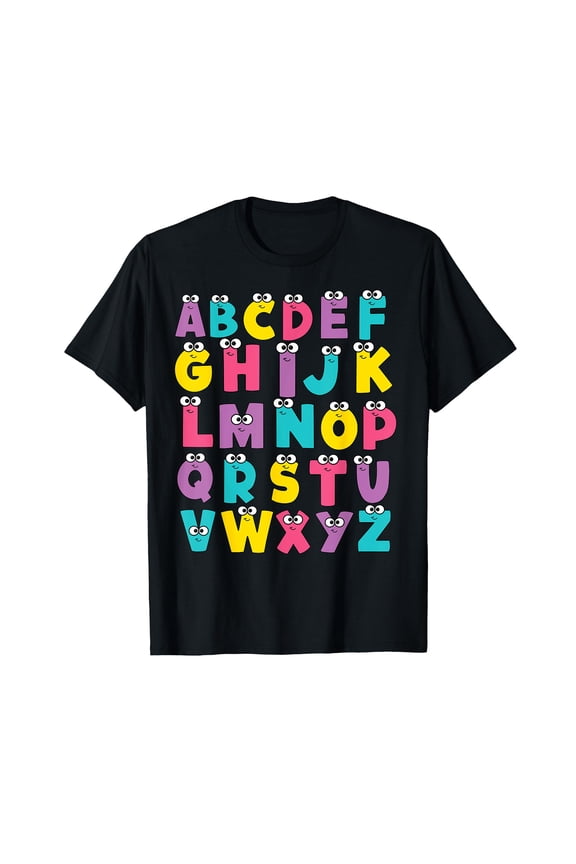 Colorful Capital Alphabet Letters Learn ABC Boy Girl Kids T-Shirt