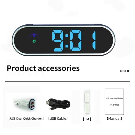 Colorful Car HUD Head Up Display Speedometer KMH MPH Switchable with Clock for SUV Truck