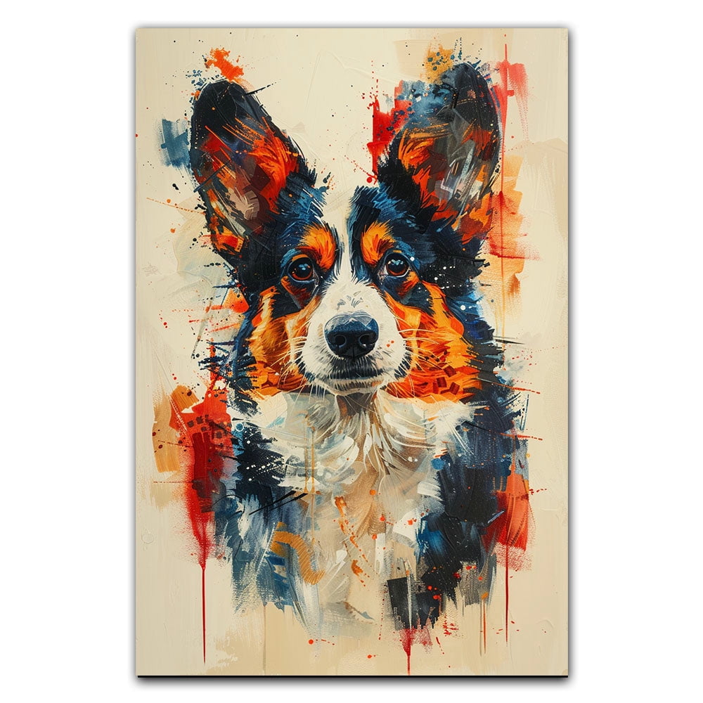 Colorful Cardigan Welsh Corgi Wall Art Abstract Dog Posters Animal