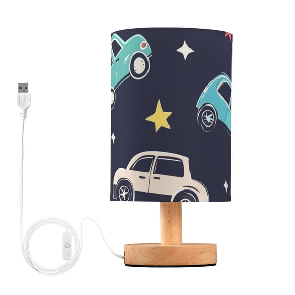 Colorful Cars Stars Cartoon Table Lamp with USB Port LED Warm Light Lamp Night Light Home Decor