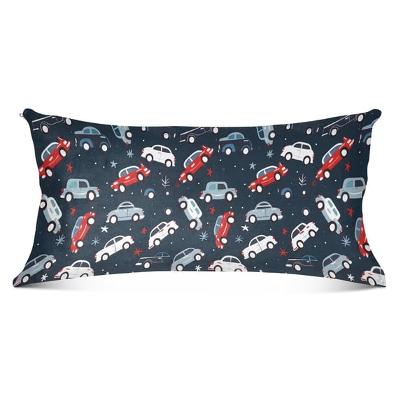 Colorful Cars and Stars Plush Pillow Cases Body Size Ultra Soft Warm Pillowcases with Zipper 20"x54"
