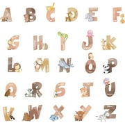 Colorful Carton Alphabet Wall Decals Educational Animal Number Wall Stickers Decals A-Z Alphabet Learning Wall Decals