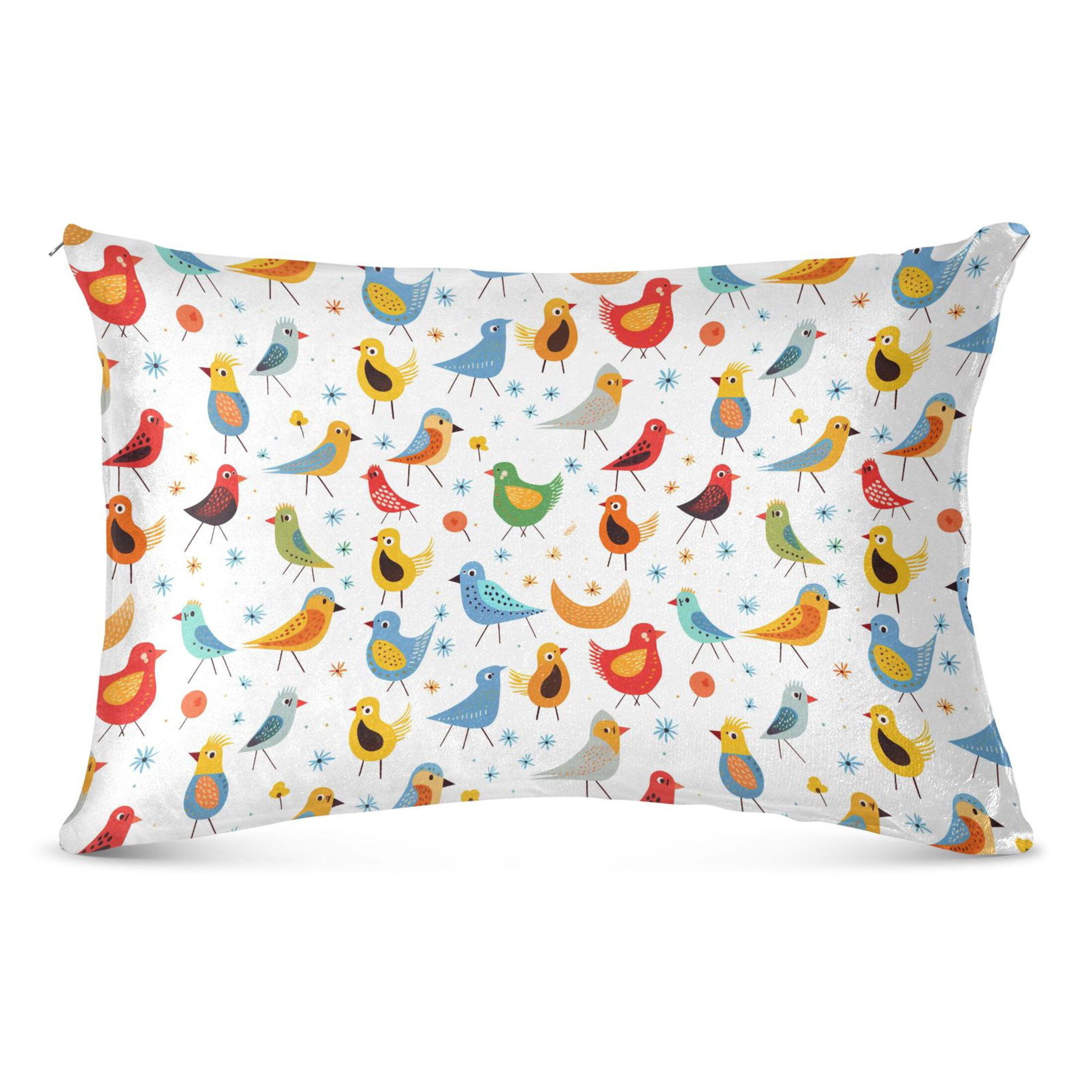 Colorful Cartoon Birds Plush Pillow Cases Queen Size Ultra Soft Warm colorful-cartoon-birds-plush-pillow-cases-queen-size-ultra-soft-warm