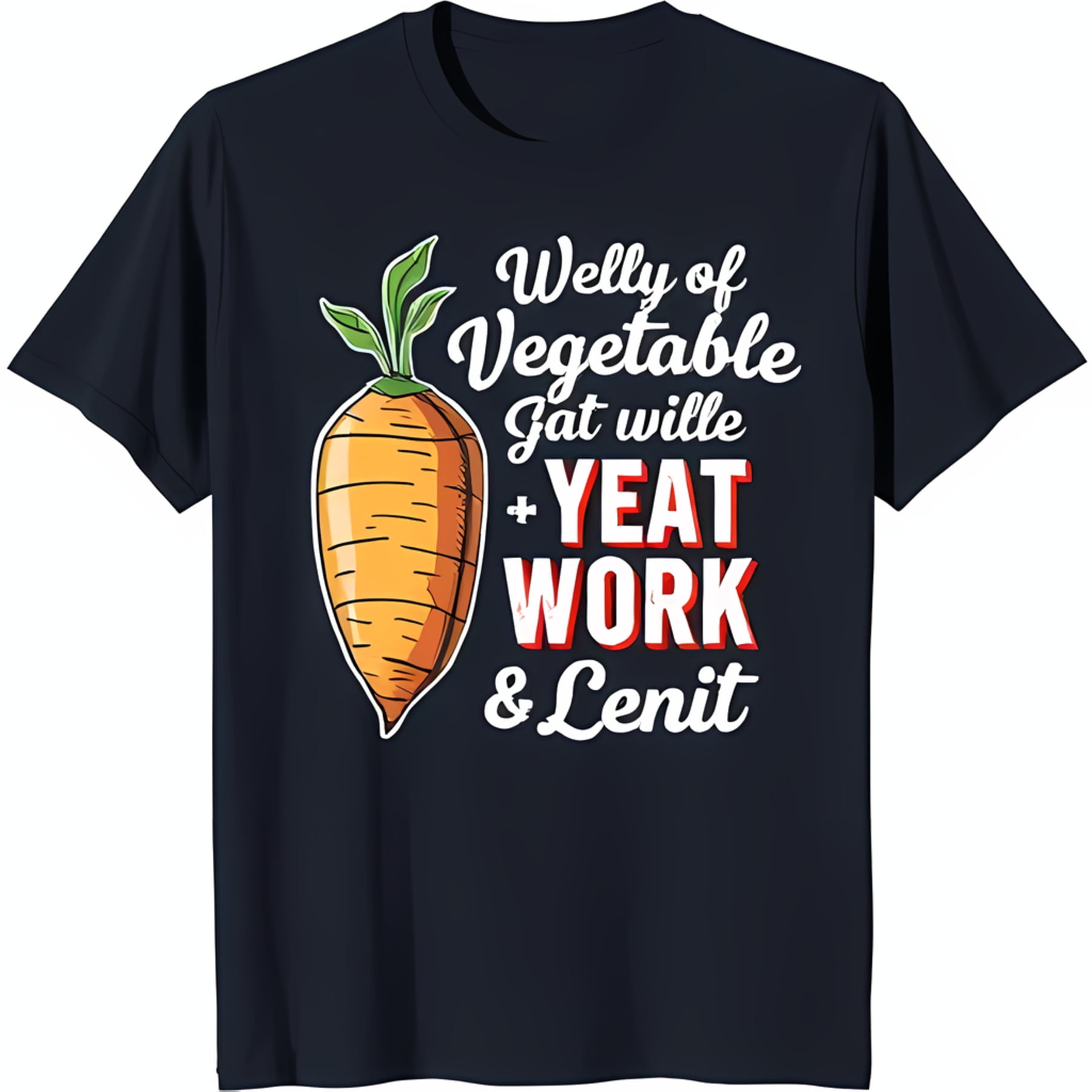 Colorful Cartoon Carrot Graphic Black TShirt Fun & Unique Design