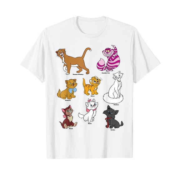 Colorful Cartoon Cats Portraits T-Shirt for Fun and Unique Style