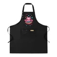 thumbnail image 1 of Colorful Cartoon Character Apron Set - 2 Pack Adjustable Bib Aprons with Pockets Fun Design with Smiling Character & Hearts, 1 of 5