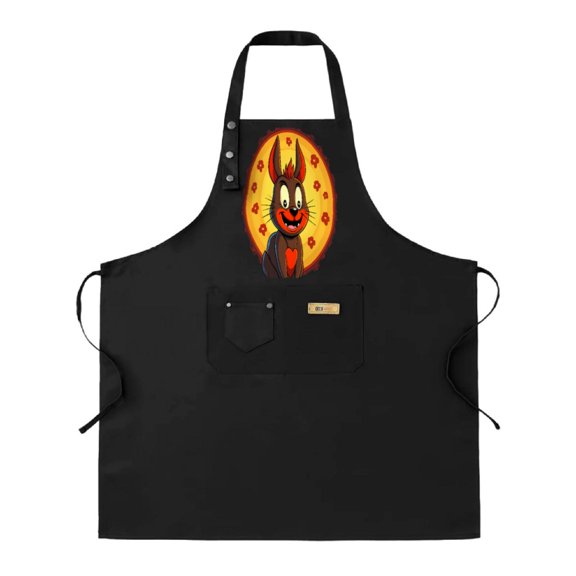 Colorful Cartoon Character Bib Apron 2 Pack - Adjustable Kitchen Chef Apron for Men & Women with 2 Pockets Fun Design