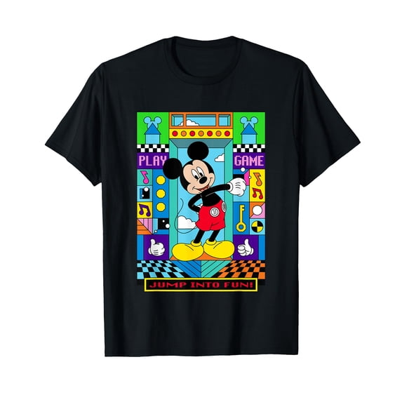 Colorful Cartoon Character Fun Retro Game Play T-Shirt for Playful Style