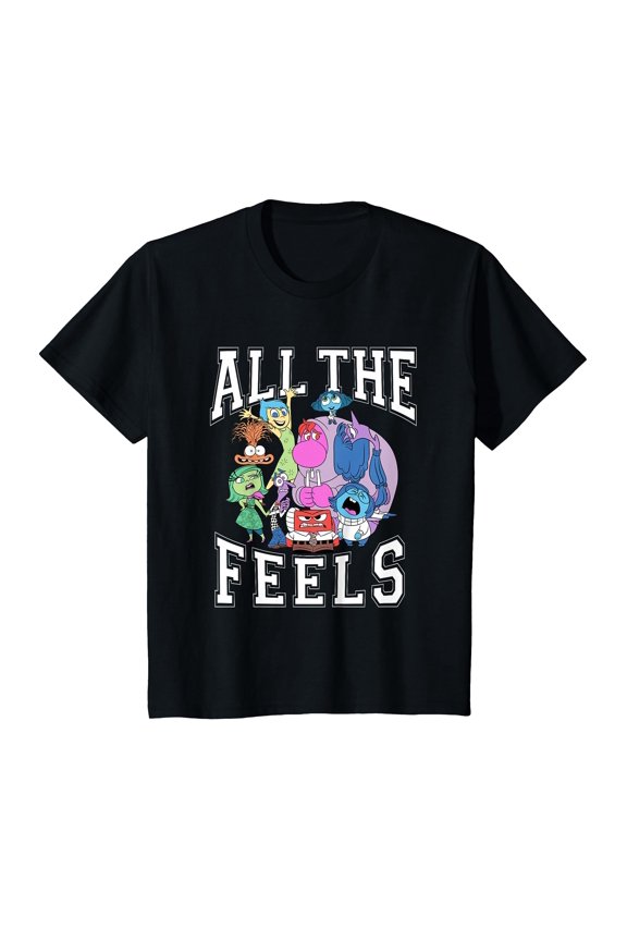 Colorful Cartoon Character T-Shirt with 'ALL THE FEELS' Design for Expressive Style