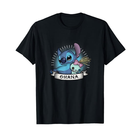 Colorful Cartoon Characters Ohana T-Shirt for Fun and Stylish Wear