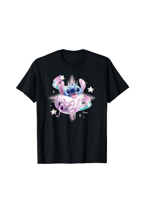 Colorful Cartoon Characters T-Shirt with Stars for Fun and Stylish Wear